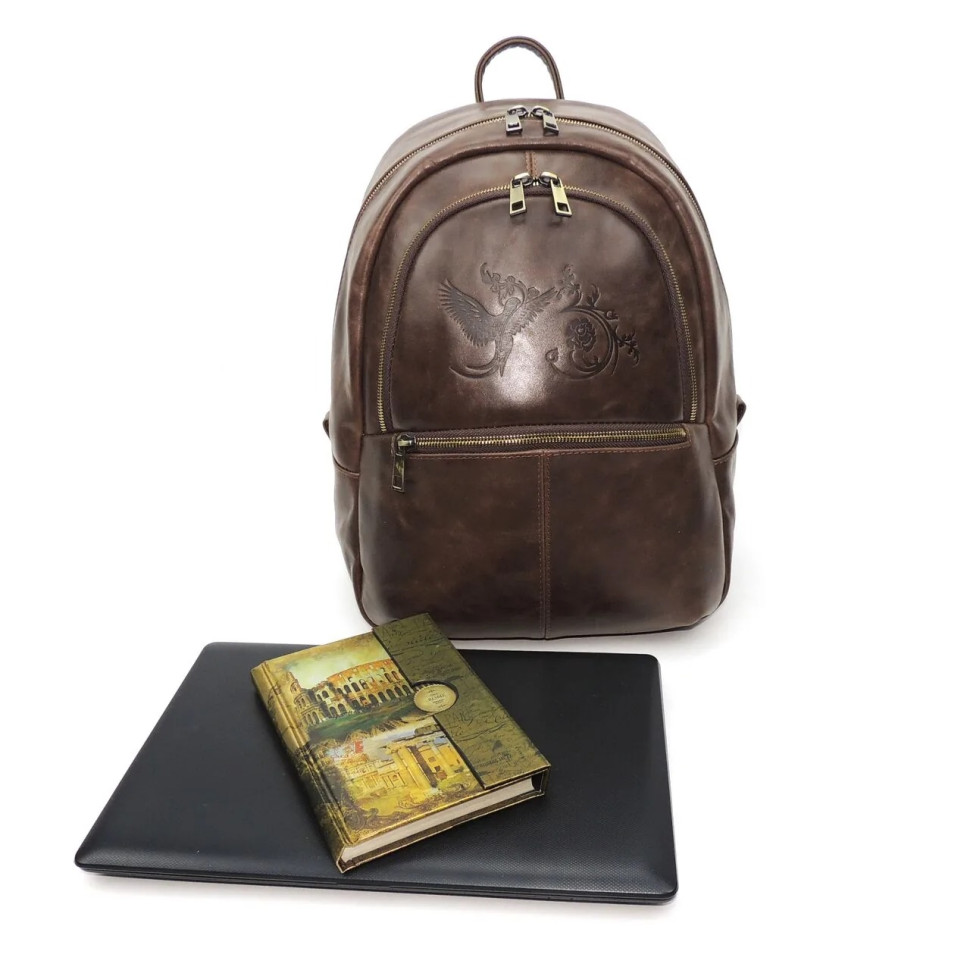 Рюкзак женский Natalia Kalinovskaya, «Эша» коричневый гладкий