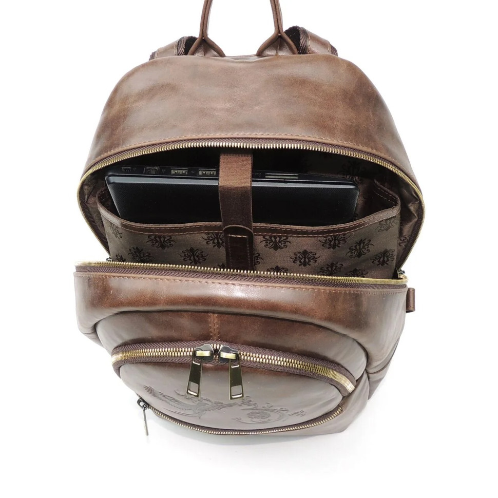 Рюкзак женский Natalia Kalinovskaya, «Эша» коричневый гладкий