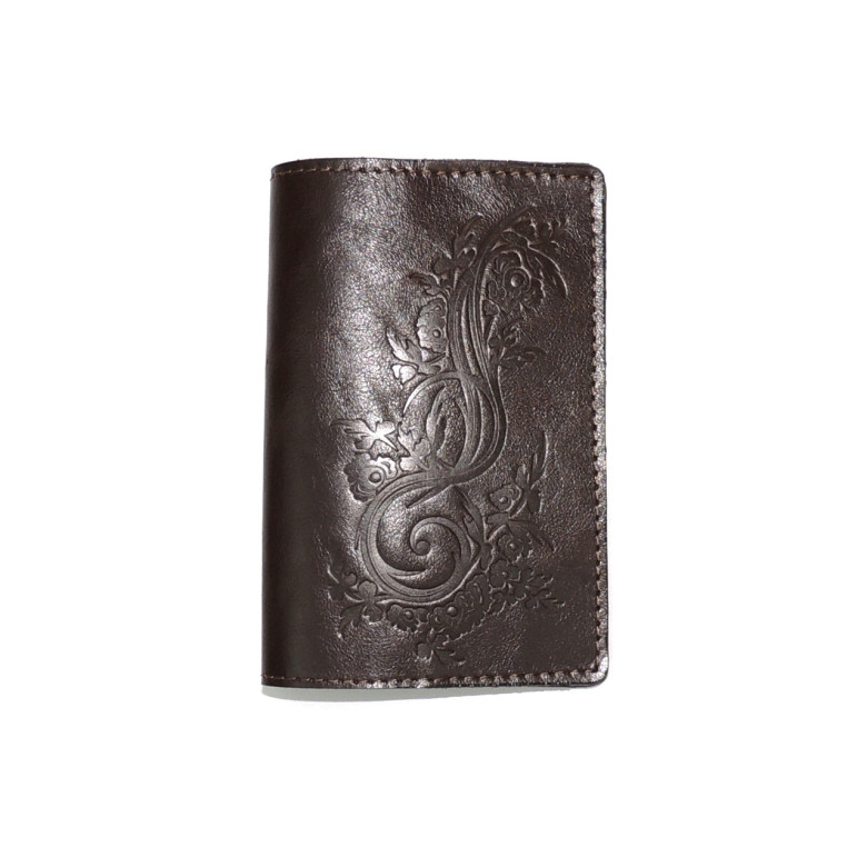 Обложка для паспорта кожаная Коричневый, Растение