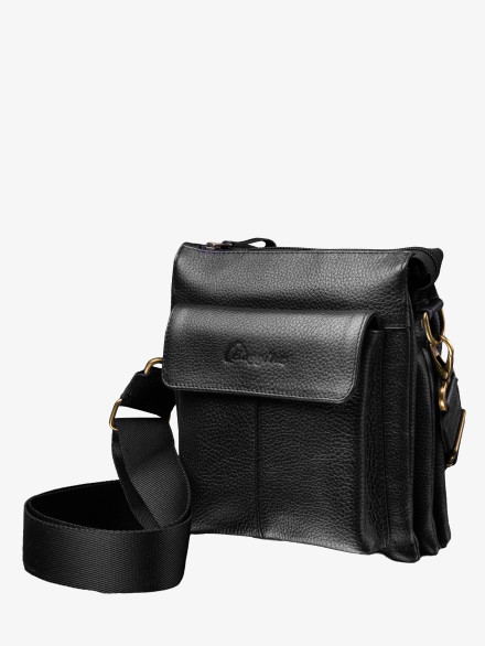 Сумка мужская Baggins 0108 фл.черная Сумка мужская Baggins 0108 фл.черная