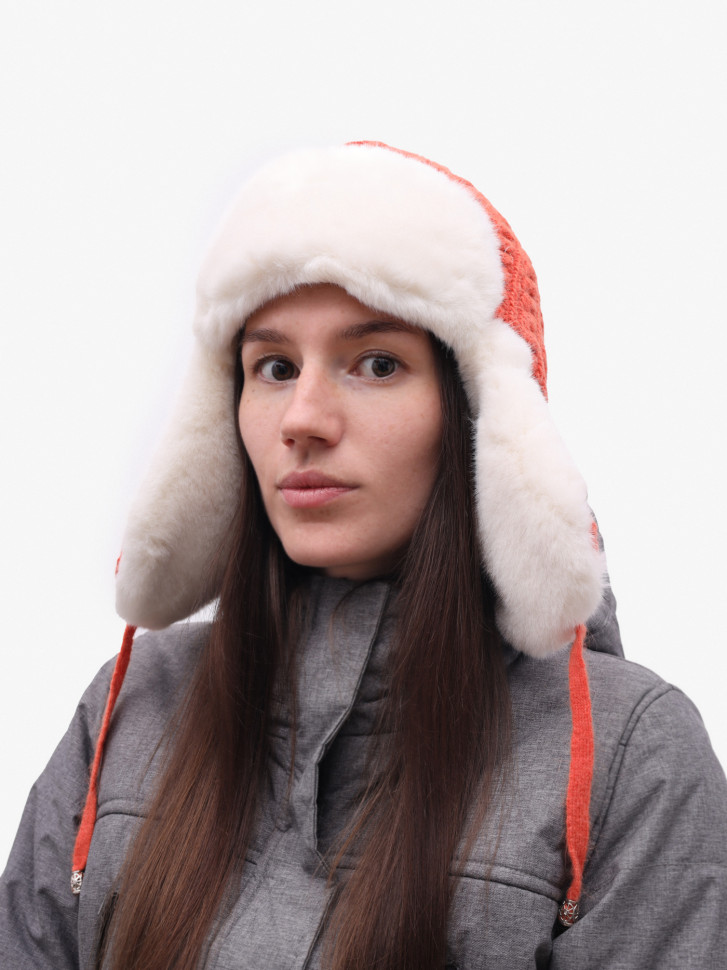 Ушанка Warm Goddess 2705 оранжевая