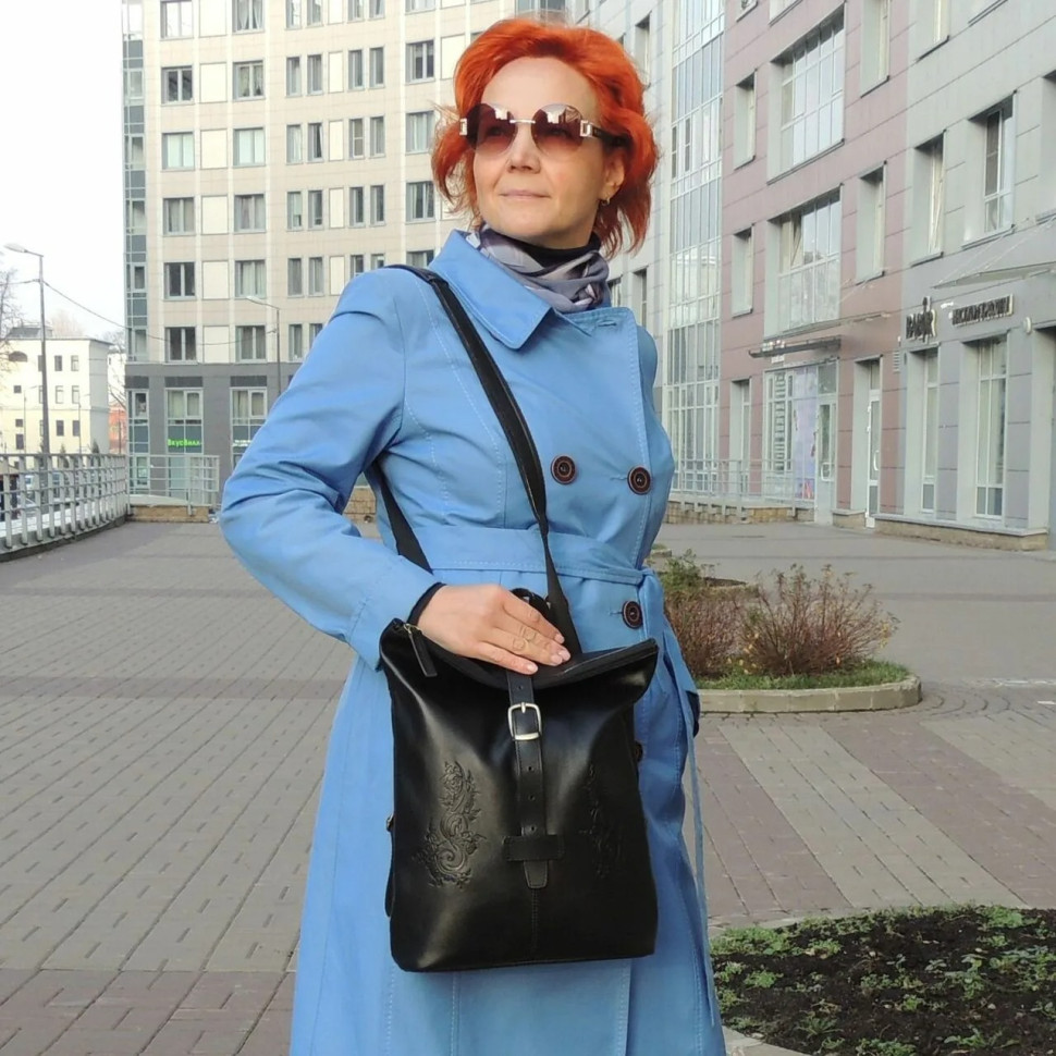 Рюкзак женский Natalia Kalinovskaya СР-34т.711 «Джемма» чёрный гладкий Рюкзак женский Natalia Kalinovskaya СР-34т.711 «Джемма» чёрный гладкий