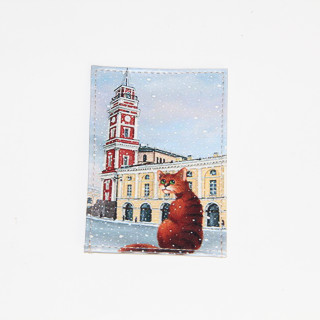 Обложка для проездного Grand, 02-048-219 "Кот рыжий на площади"