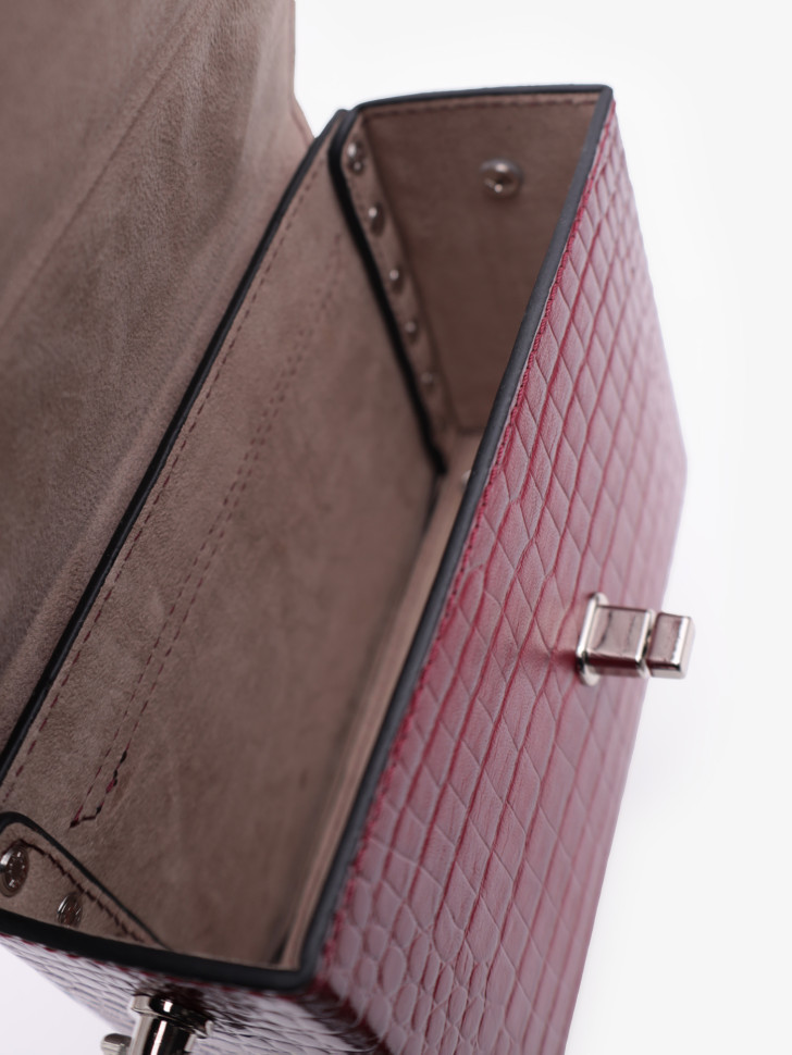 Сумка женская Karya 2541 тёмная фуксия крокодил Сумка женская Karya 2541 тёмная фуксия крокодил