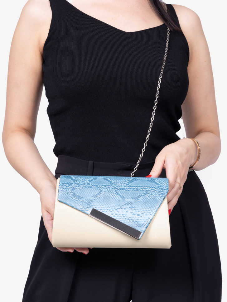 Клатч женский Funxilan 1704 beige/blue Клатч женский Funxilan 1704 beige/blue