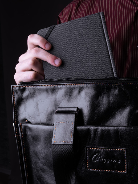 Сумка мужская Baggins 1015 черная пул ап(портфель)