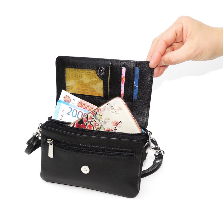 Женская сумочка кошелёк Natalia Kalinovskaya «Агата» Птица черная