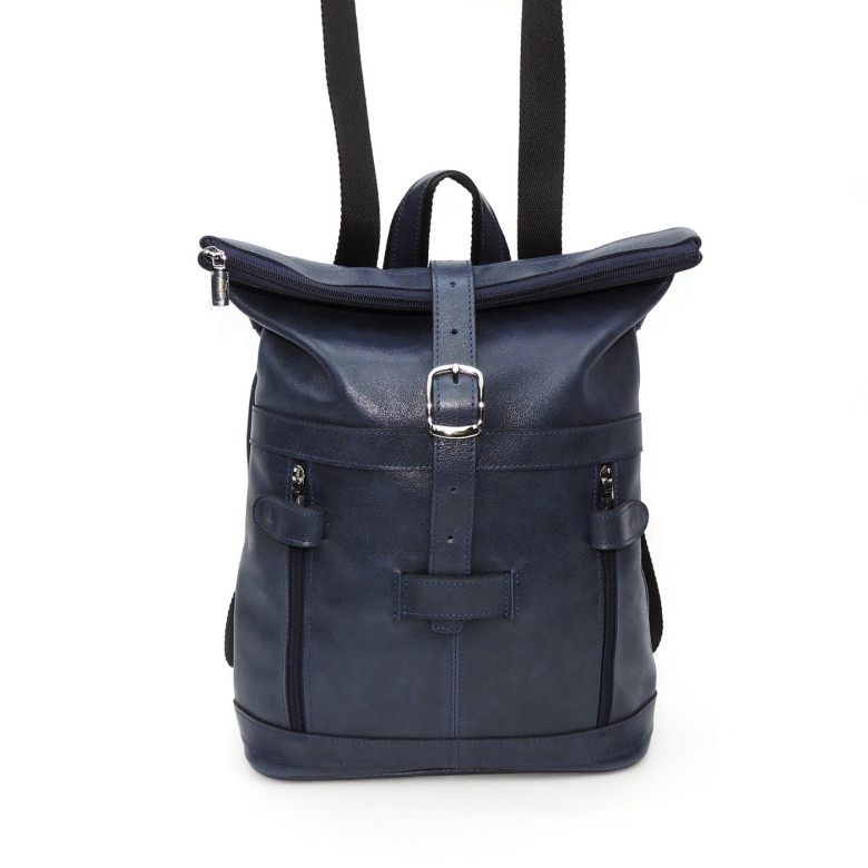 Кожаная сумка-рюкзак Natalia Kalinovskaya "Альто" синяя