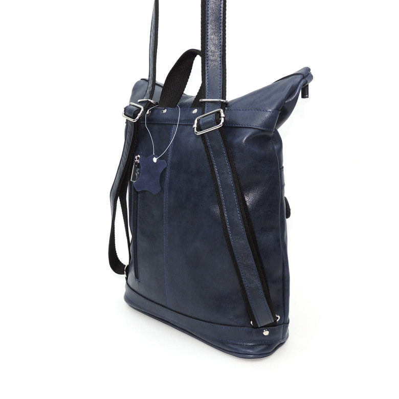 Кожаная сумка-рюкзак Natalia Kalinovskaya "Альто" синяя
