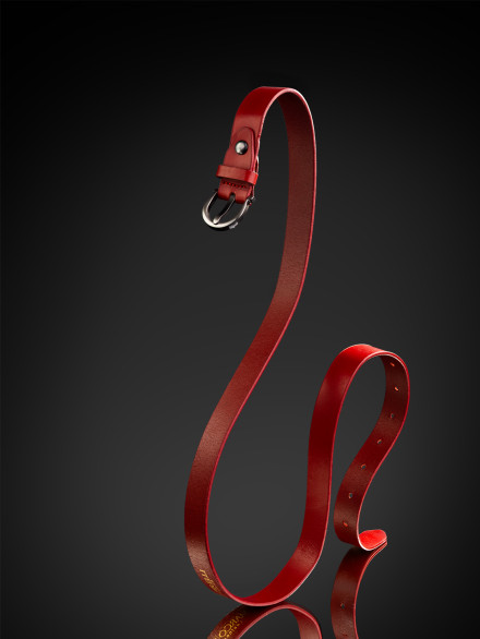 Ремень женский Варяг 1326 M.P. красный гладкий