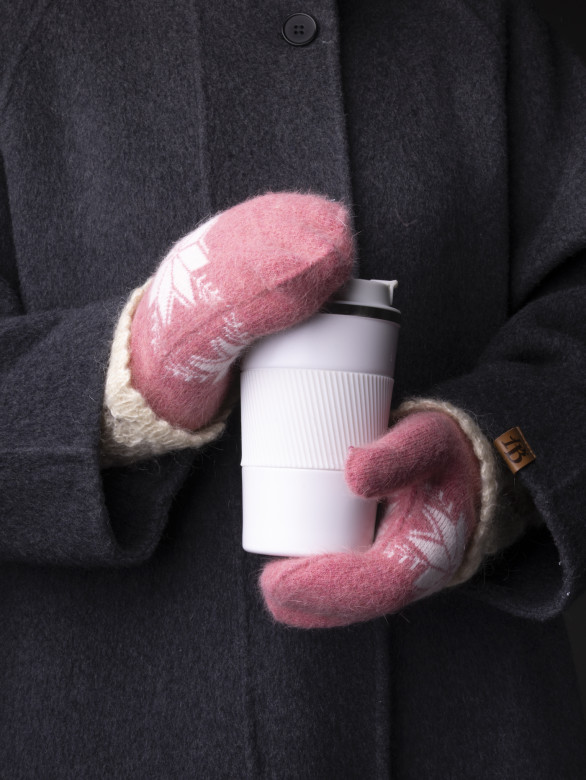 Варежки женские Корона 3046 т.розовые