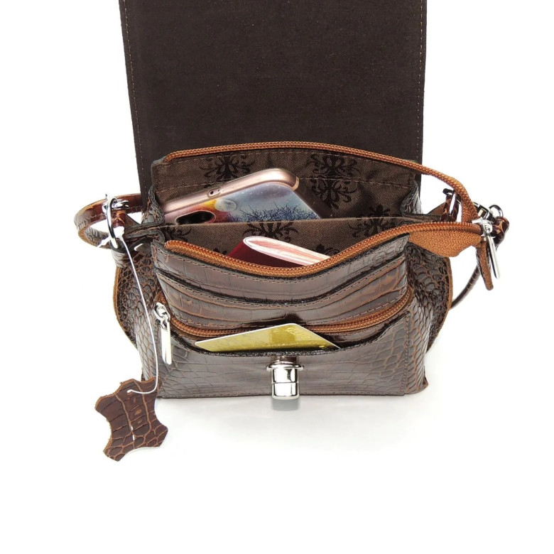 Сумка женская Natalia Kalinovskaya 76р.921 Рики коричневая рептилия