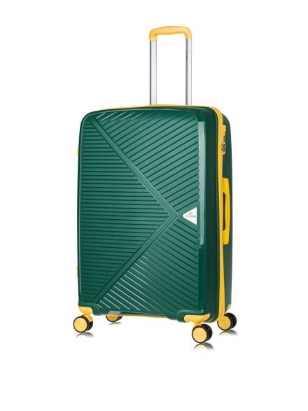 Чемодан L'Case, Lyon без расширения тёмно-зелёный